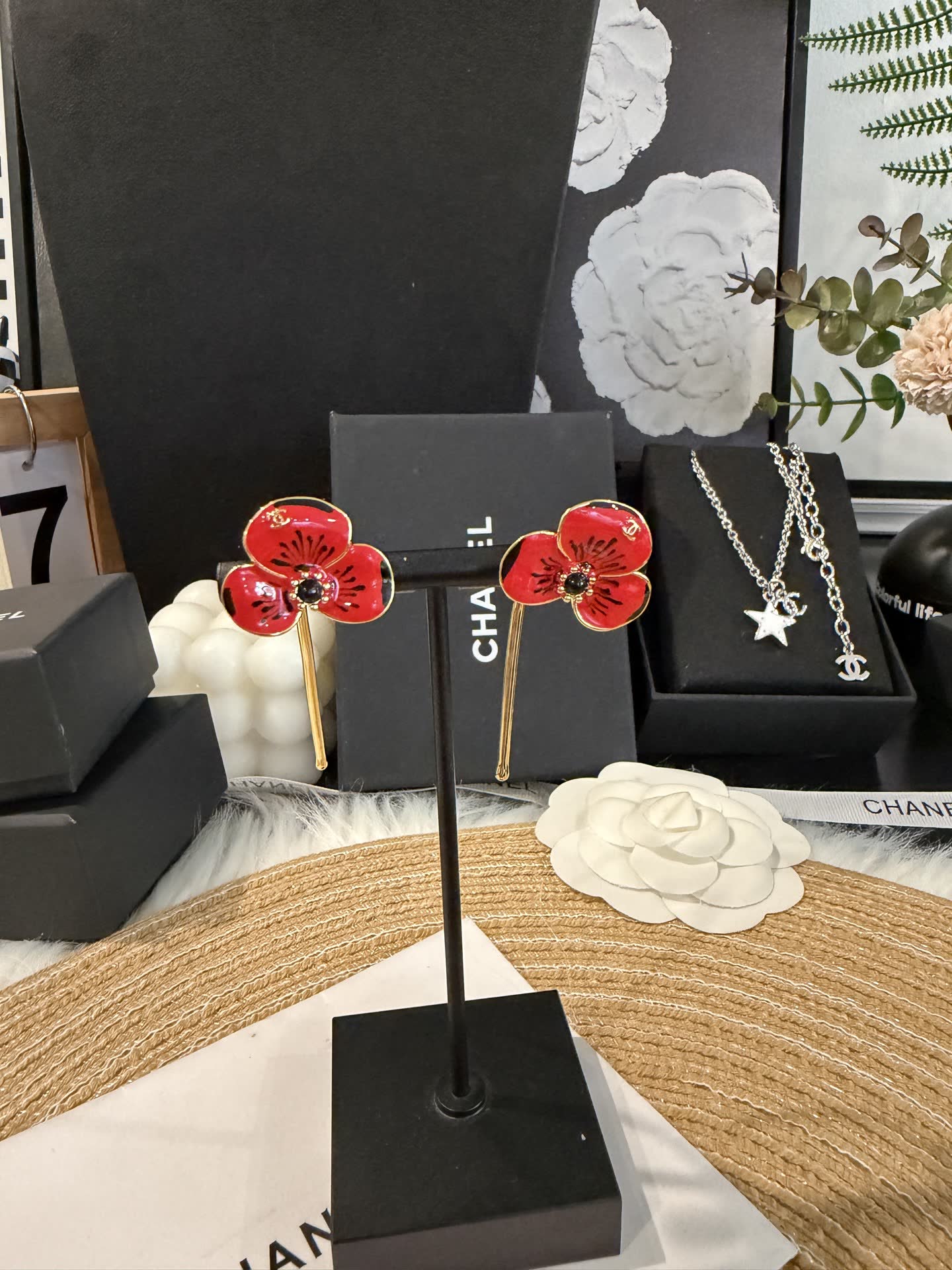 Chanel Enamel Flower Hair Pins